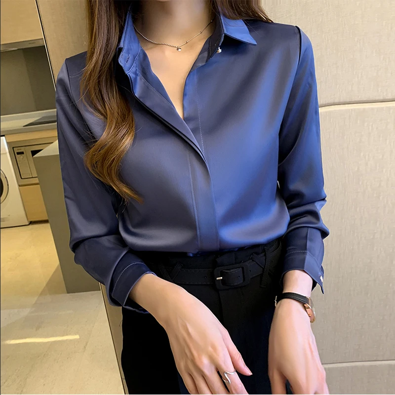 Femmes chemises et chemisiers Satin mode femme Blouse 2025 femmes