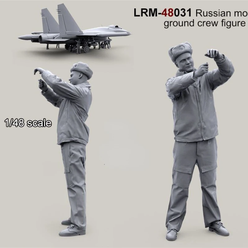 

Die-cast 1/48 scale modern Russian military Ground crew-14 (excluding aircraft) micro-scene with self-assemble unpainte GK hobby