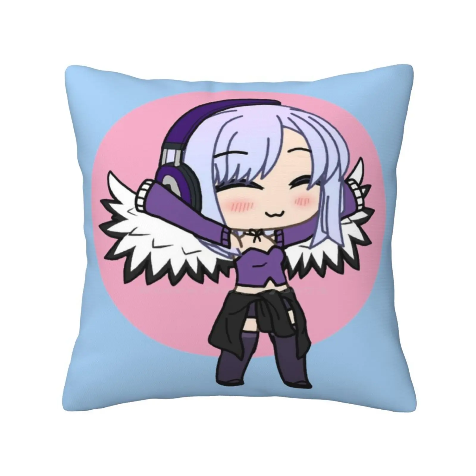 

Gacha Series Girl Naomi Luna-Cute Gacha Girl With Wings Pillow Cover Hug Pillowcase Cute Girl Anime Cartoon Manga Chibi Kawaii