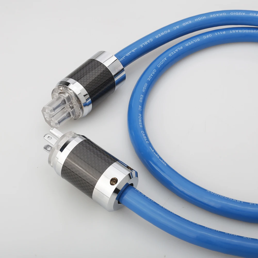 Audiocrast P111 Silver Plated US Mains Power Cable HIFI SChuko Power Cord Cable HIFI For CD Tube amplifer