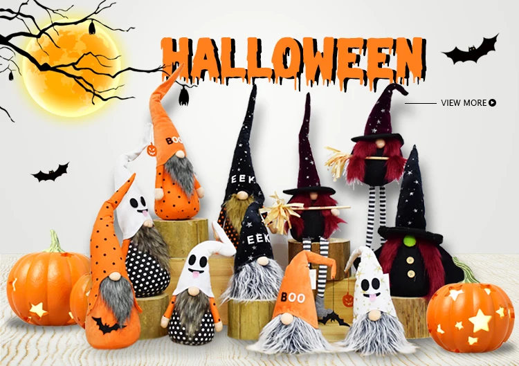 

Halloween Hanging Ornaments 2023 Hallowmas Pumpkin Colored LED Light Up Mini Gnomes Pendant The latest small hanging lights