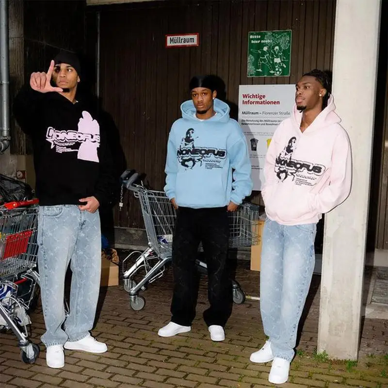 Hoodie Sweat Jacket Pullover Jersey Loose Fit Jacket Full Zipper Tracksuit Long Sleeved Casual Fashion Sportswear Fashion