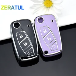 For Fiat Panda Stilo Punto Doblo Grande Bravo 500 Ducato Minibus TPU Car Remote Key Case Cover Folding Key Shell Accessories
