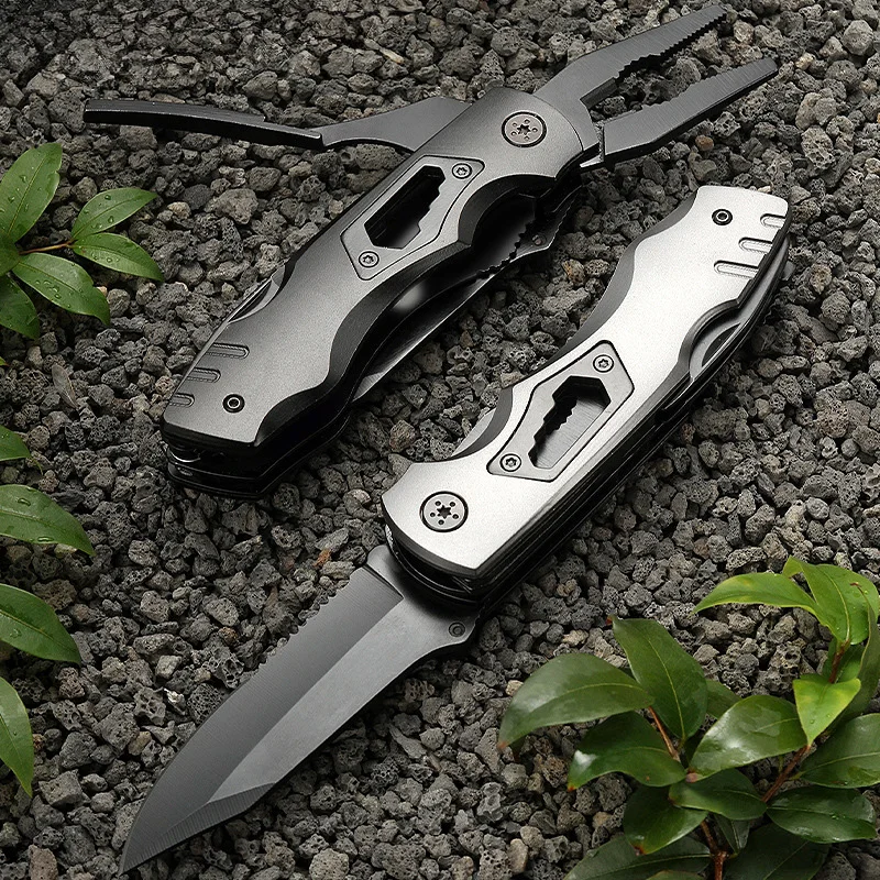 6.3" Serrated Blade Folding Knife Stainless Steel Fixed Blade And Aluminum Handle EDC 10 In1 Multi-Tool Portable Pocket Knife 4