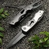 6.3" Serrated Blade Folding Knife Stainless Steel Fixed Blade And Aluminum Handle EDC 10 In1 Multi-Tool Portable Pocket Knife 4
