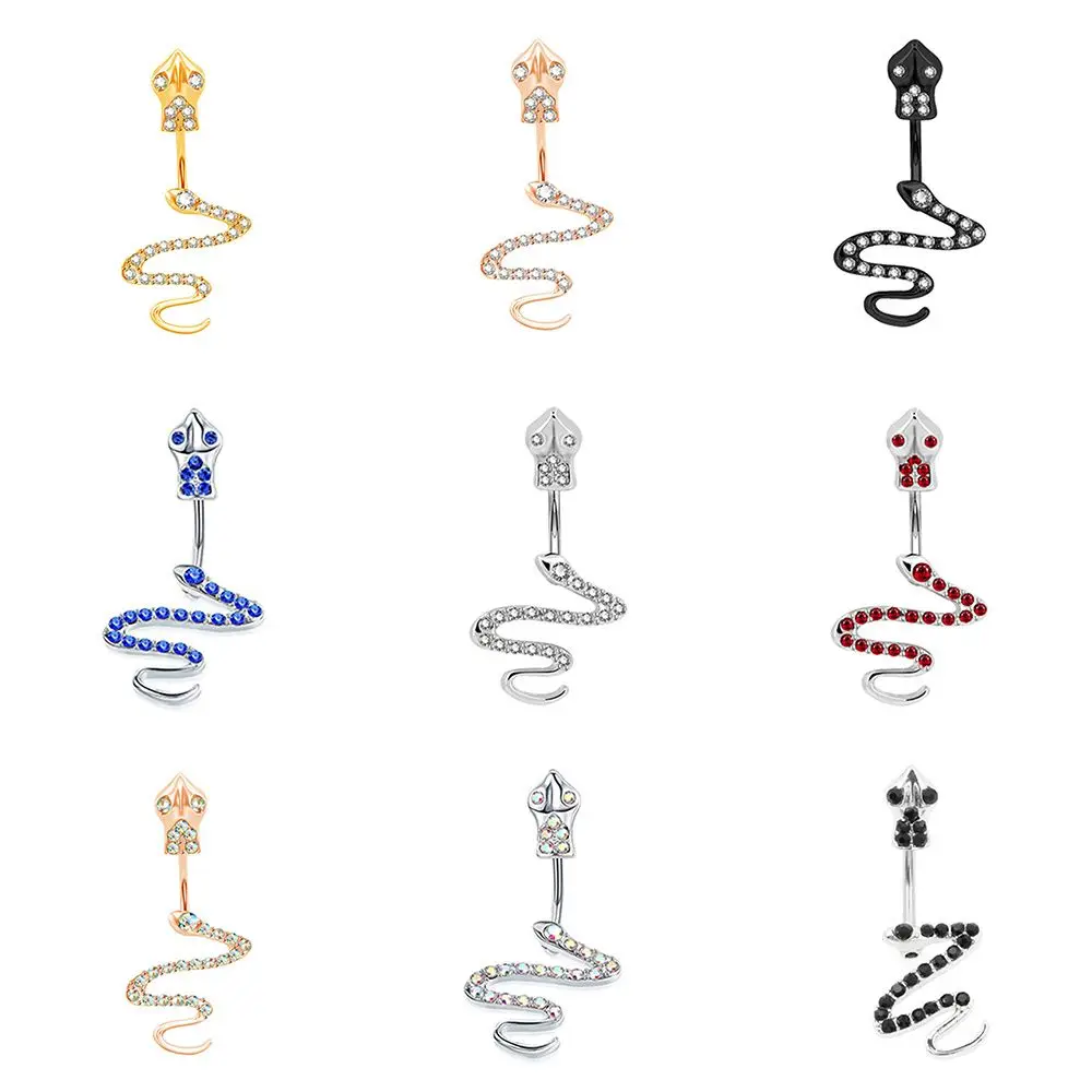Fashion Snake Belly Button Ring 316L Surgical Steel Navel Rings Body