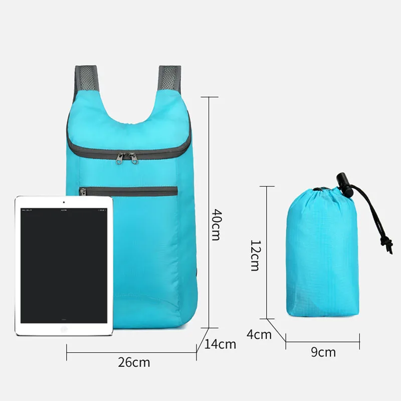 Outdoorové unisex vodotěsný skládací batoh velký schopnost přenosné kemping tramping cestovní batůžku volný čas muži ženy sport pytle