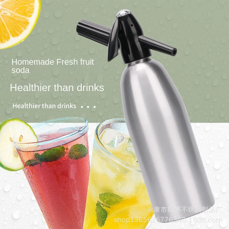 Professional Soda Water Siphon 1L Aluminum CO2 Sparkle Soda Maker Bar Tools bar accessories home bars bar accessories