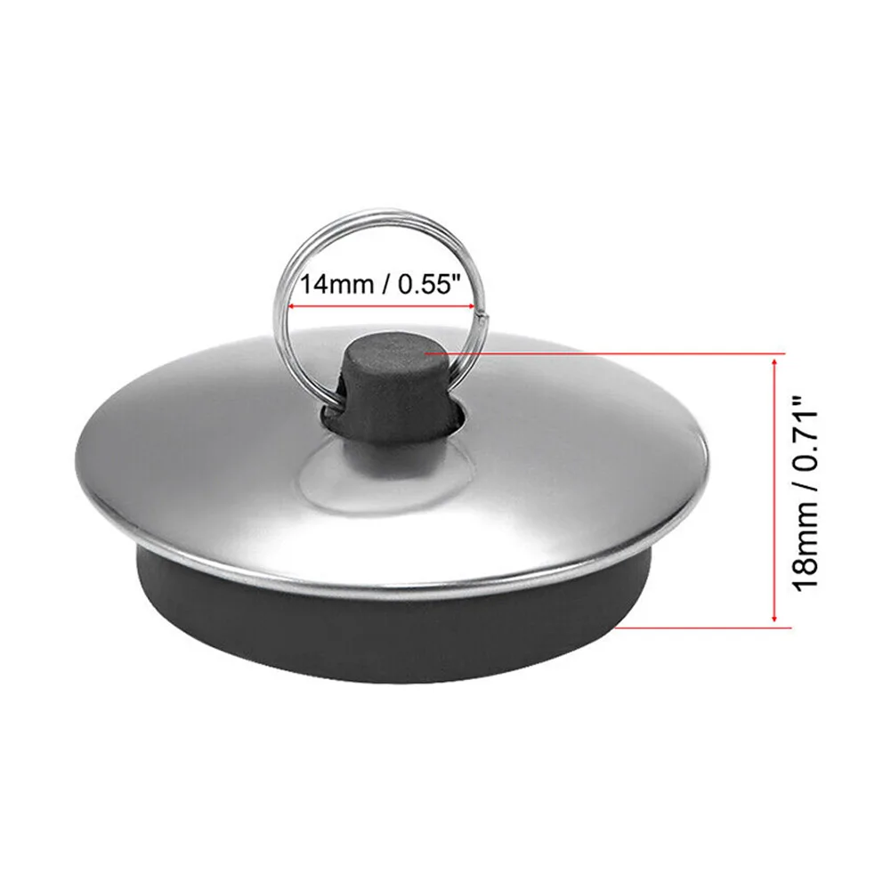 Drain Stopper 1pcs Rubber Sink Plug Fit 40mm With Ring For Bathtub Kitchen Sink Strainer Laundry Leakage-proof Plug