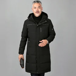 Puffer Jacket For Men Winter Down Coat Long Casual Duck Down Jacket Men Parkas Padded Hooded Feather Jacket Man Overcoat Korean