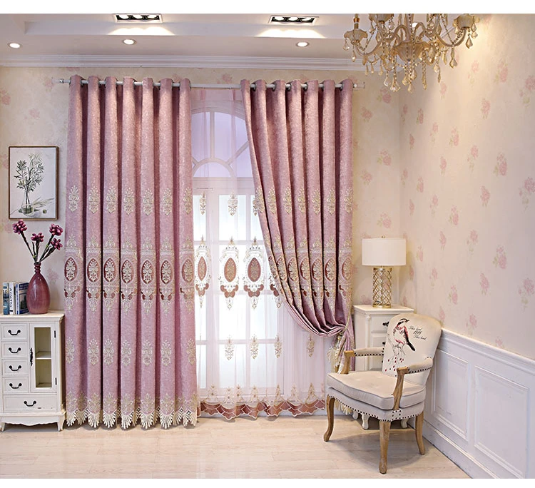 Luxury Curtains for Living Room Bedroom Bay Window Floor-to-ceiling Window Blackout Thickened Embroidered Curtains Window Screen