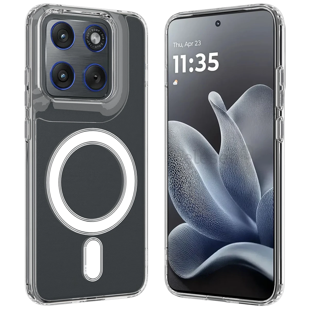 Premium Magnetic Acrylic Transparent Case - All-Wrap PC Hard Cover
