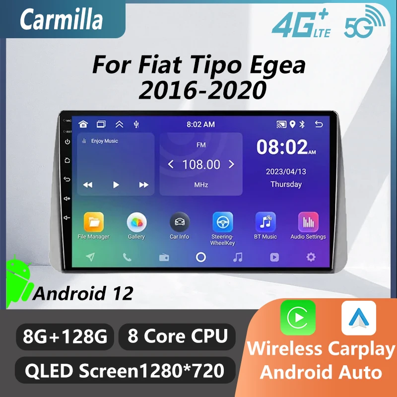 

Android Car Radio For For Fiat Tipo Egea 2016-2020 2 Din Wireless CarPlay Android 12 Stereo GPS Navigation Multimedia Player