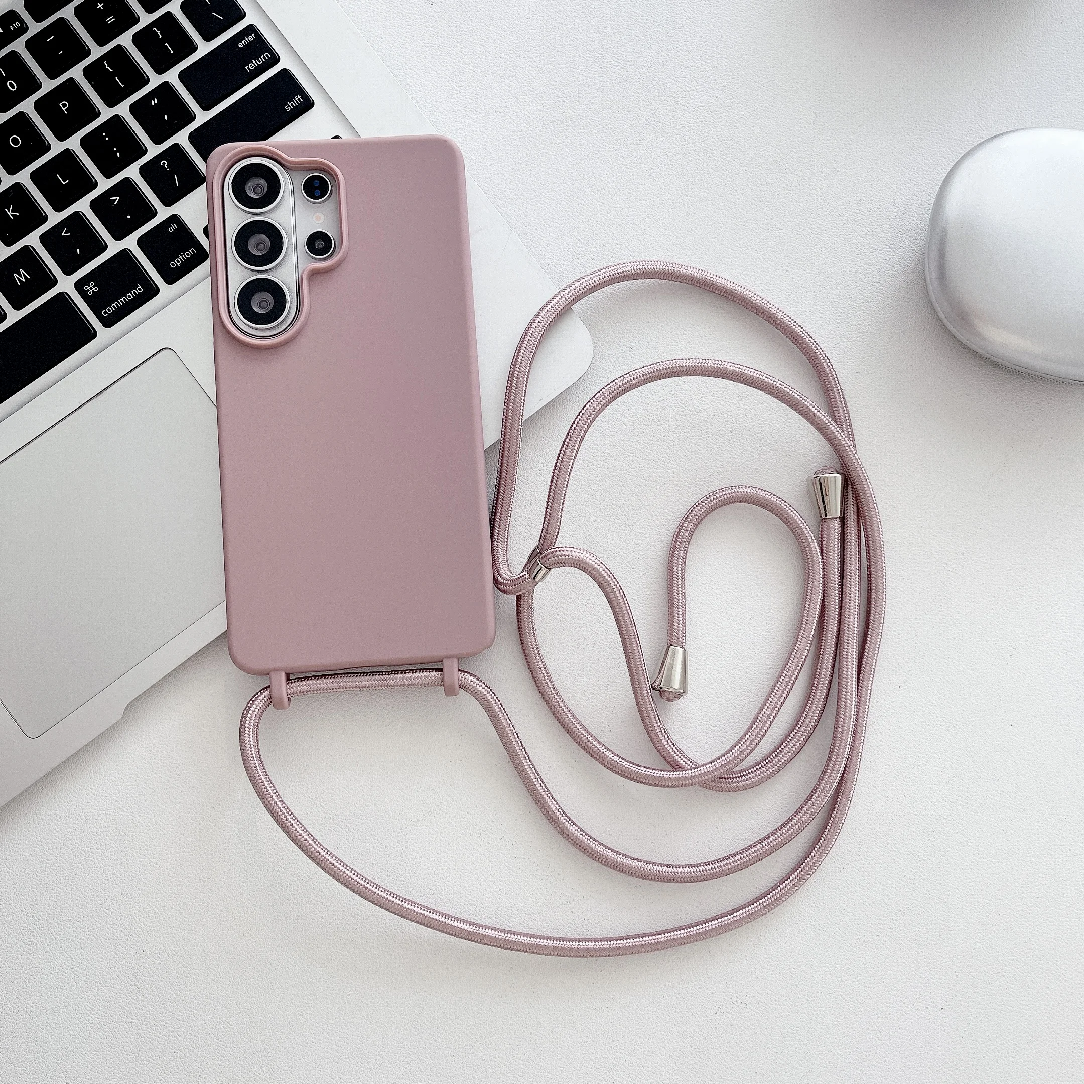 Versatile Necklace Crossbody Strap Phone Case with Soft Silicone Lanyard Cover