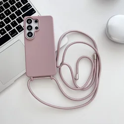 Versatile Necklace Crossbody Strap Phone Case with Soft Silicone Lanyard Cover - Galaxy S20 FE (Sand Powder)