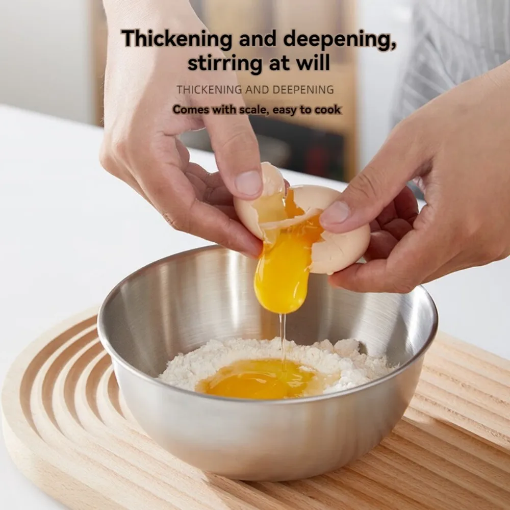 Stainless Steel Bowl Multi Functional Vegetable Egg Mixing Drain Basket Soup Basin Kitchen Cooking And Storage Tool
