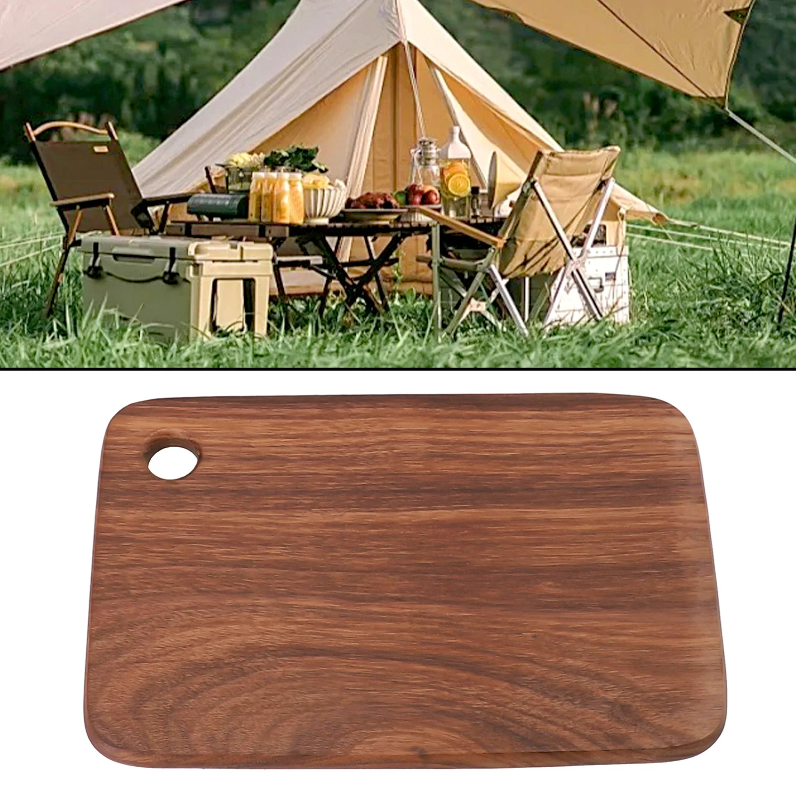 

1 шт. деревянные разделочные доски, разделочная доска из ореха для кемпинга, пикника, барбекю, кухни, резка еды, кемпинга, портативные инструменты, аксессуары