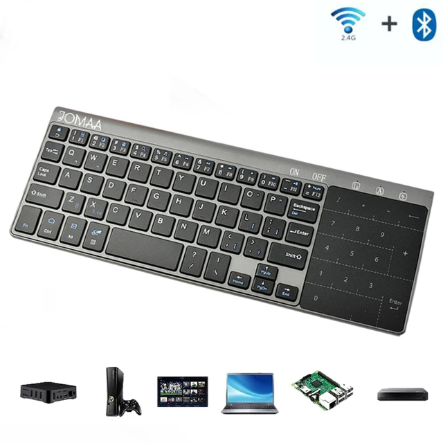 Jomaa Mini clavier Bluetooth 2,4 G sans fil portable léger avec pavé  tactile intégré, compatible avec Apple TV, PS4, HTPC – les meilleurs  produits dans la boutique en ligne Joom Geek