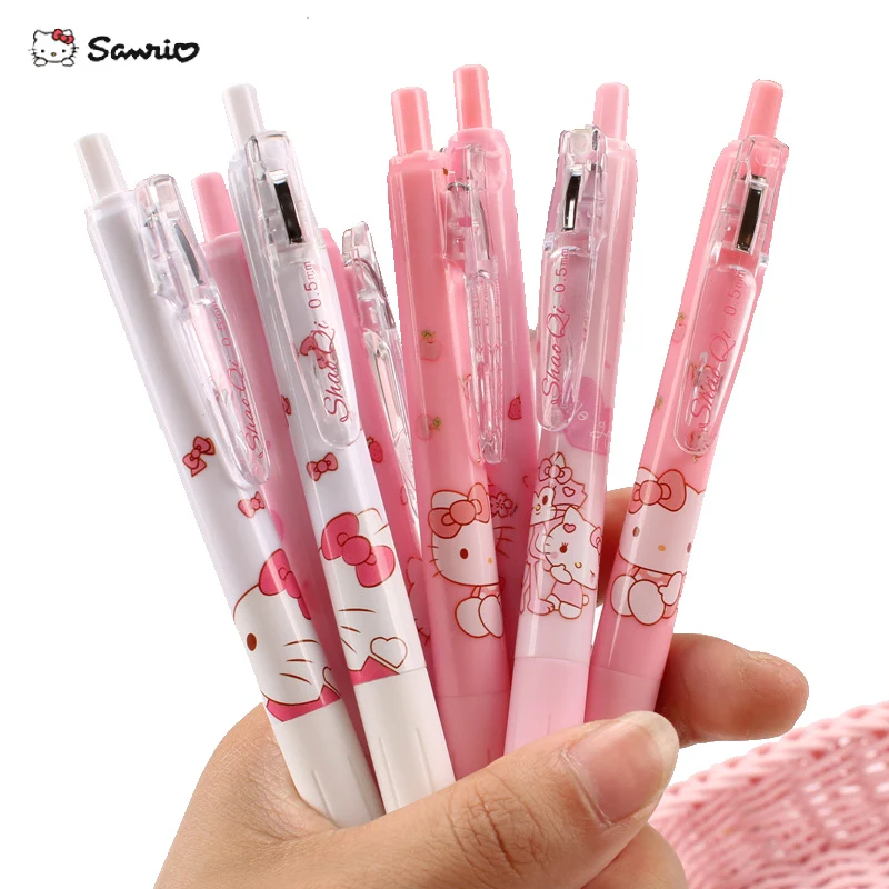 

1pcs Kawaii Hello Kitty Roller Ball Pen Sanrio Cartoon Anime Black 0.5MM Children Stationery Pen School Office Supplies Gift