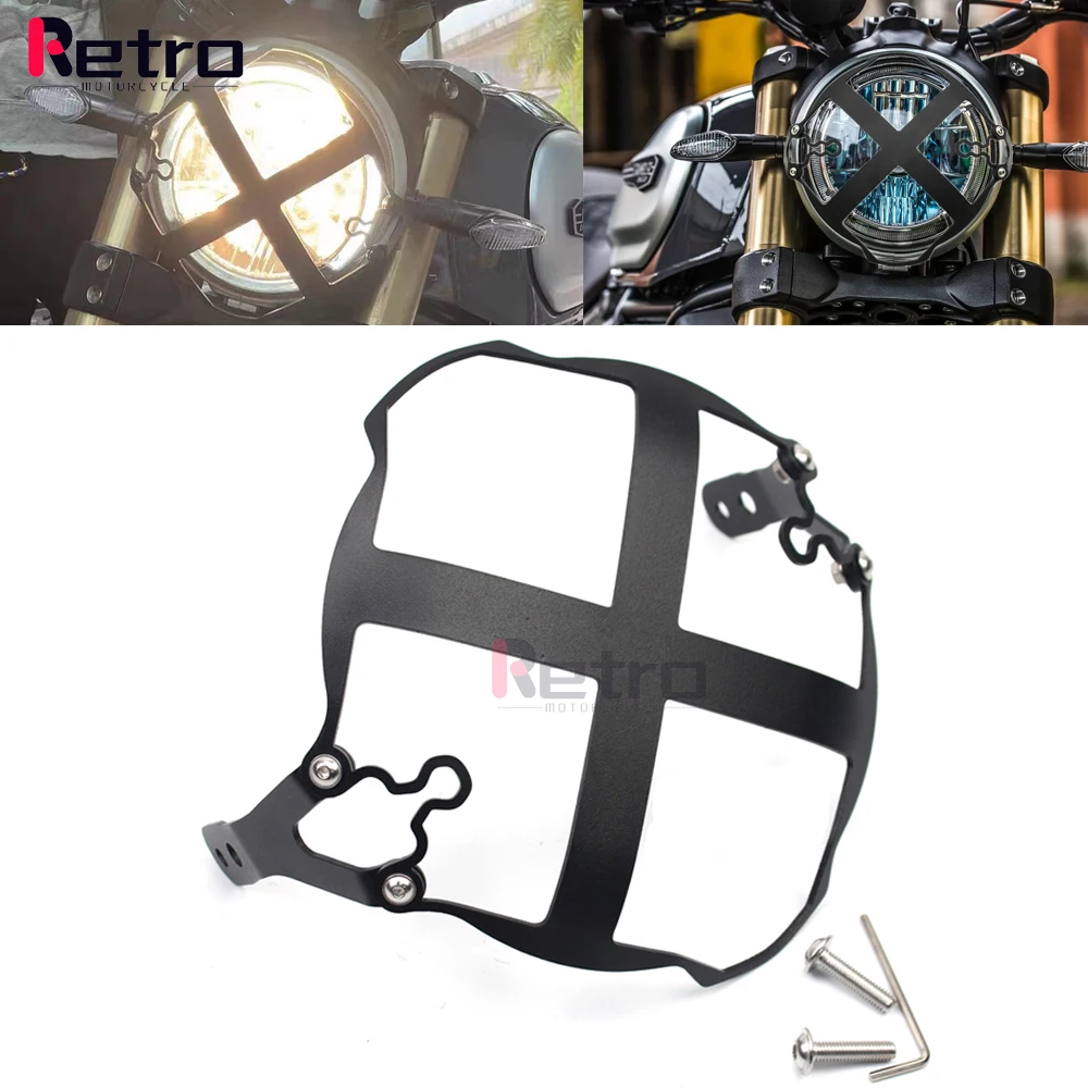 Motorcross Headlight Guard Grille Head Light Lamp Grid Cover Per Ducati Scrambler Icon 2015 2016 - 2022 Icon Dark