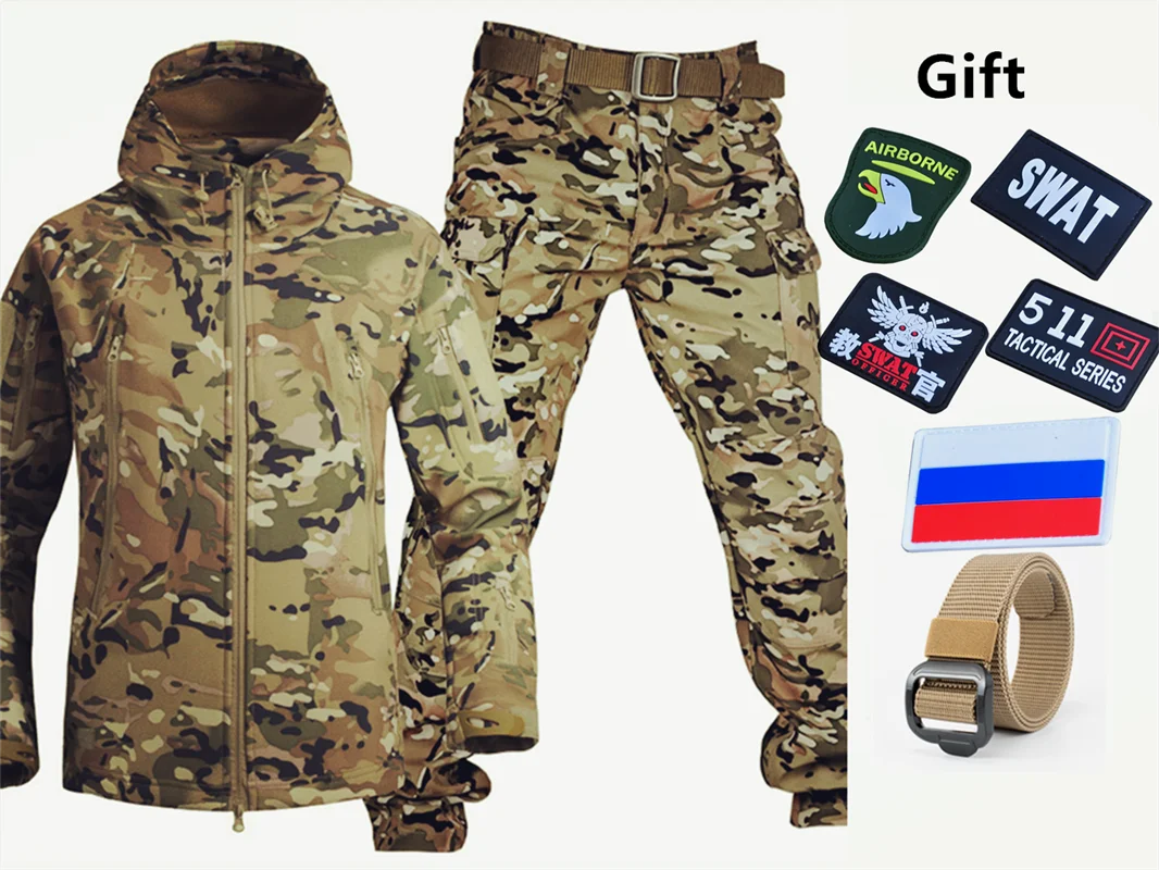 

Give 5 Medals As Gifts Soft Shell Winter Thickened Plush Waterproof Special Tactical Training Breathable Windproof Charging Suit