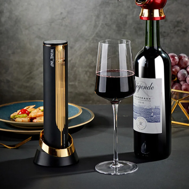 

Cordless Wine Bottle Opener with Stand Foil Cutter Gift set High-tech Automatic Electric Wine Corkscrew Bar Accessory