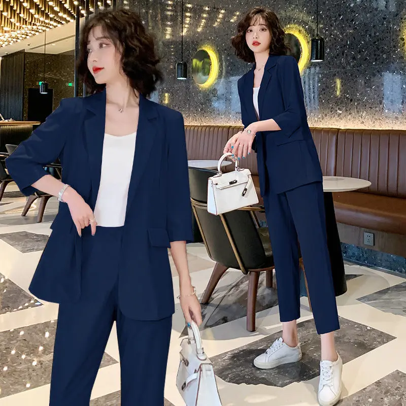 Suit Coat Women 2022 Spring Summer New Korean Version Age Reducing Fashion Temperament Western-style Casual Suit Two-piece Suit