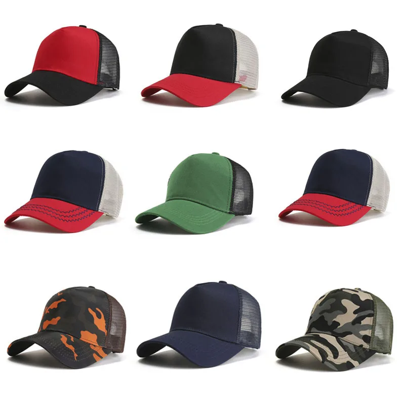 

Solid Color Baseball Cap For Men Women Summer Snapback Mesh Caps Outdoor Breathable Unisex Sun Dad Hats Adjustable Trucker Cap