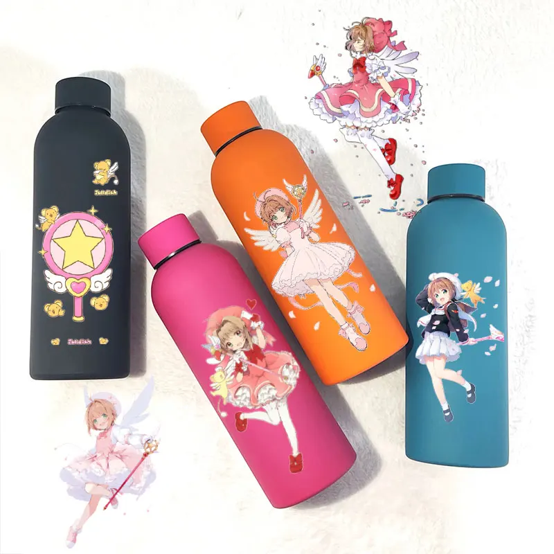 

Kinomoto Sakura Изолированная чашка Спортивная маленькая бутылка с горлышком цветная двухслойная вакуумная нержавеющая сталь Кола кофе Матовая бутылка