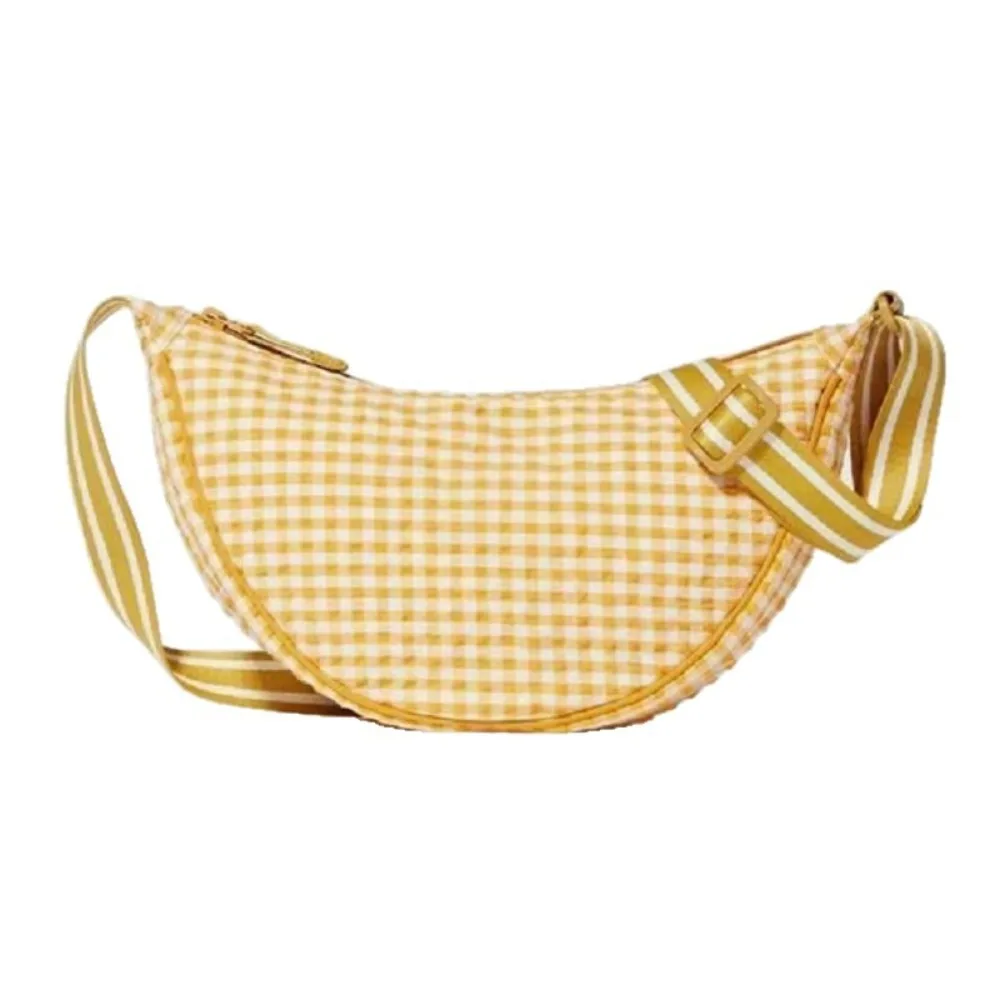 Sweet Canvas Plaid Shoulder Bag Versatile Lightweight Nylon Crossbody Bag Hobo Bag Handbag Dumpling Bag Outdoor 10