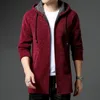 New Arrival Knitted Sweater Men Spring Autumn Casual Fleece Cardigan Men Sweaters Winter Coats Hooded Jacket Solid Color
