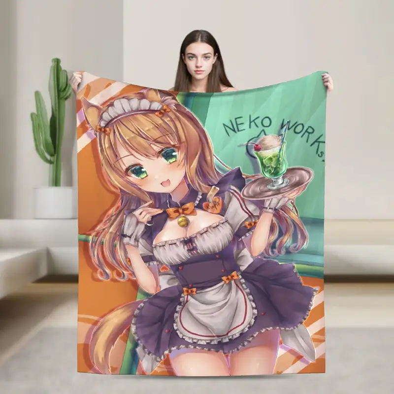 Shigure Minaduki and Fraise Nekopara Anime Blanket  Flannel Funny Soft Throw Blankets for Bed Sofa Autumn/Winter - Image 25