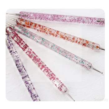 1 set di kit per nail art in gel UV fai-da-te: include pennelli, penne punteggiate e strumenti da disegno