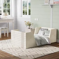 Toddler Bed, Toddler Floor Bed Frame with Guard Rails, Kids Bed for Ages 2-6 Years, Small Bed for Kids Girls and Boys 1