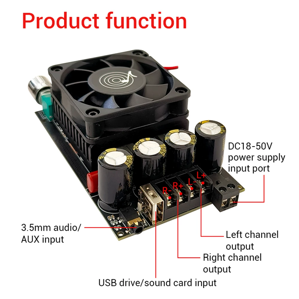 ZK-3002B Bluetooth 5.3 Digital Amplifier Board TPA3255 Stereo 2.0
