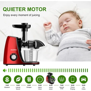 Aucma Juicer Machine Cold Press Juicer Machine with Quiet Motor and Reverse Function Recipes for High Nutrient Fruit Vegetable 3