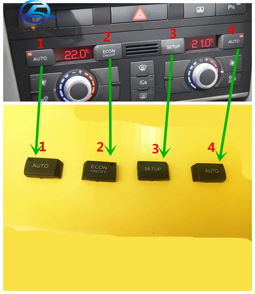 

1pc for Audi A6L C6 Central Control Air Conditioning Panel Button A/C Multimedia Button plastic cover cap