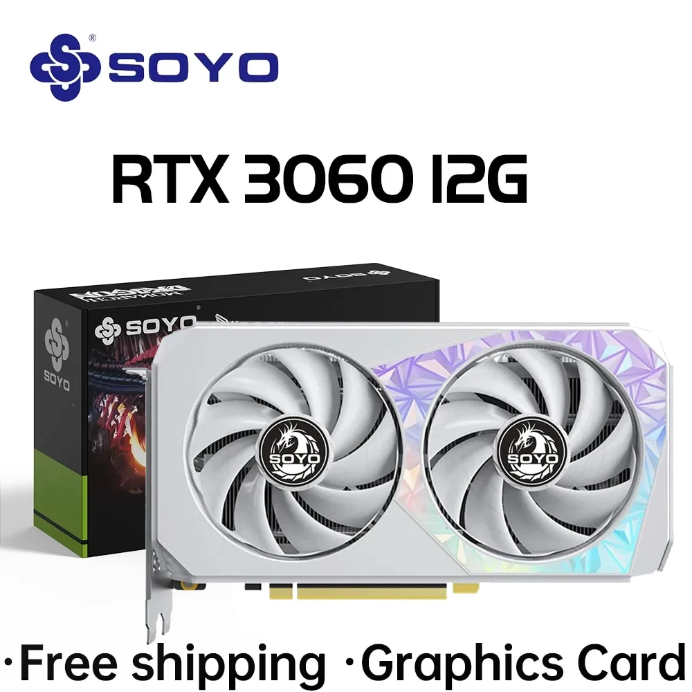 SOYO NVIDIA GeForce RTX 3060 12GB GDDR6 Gaming Graphics Card Desktop GPU 192 Bit Video Card For PC