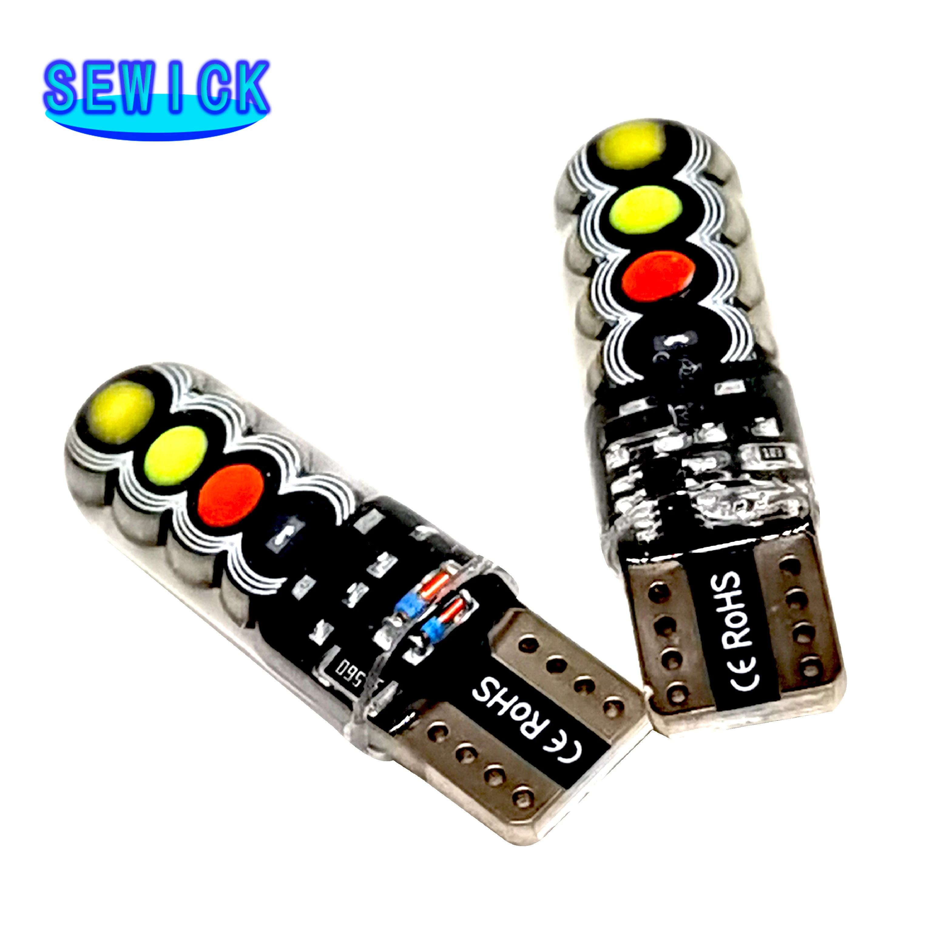 �ڵ��� �÷��� �� ��Ʈ�κ� ���� ������ Ŭ����� ����, RGB LED ����, 8SMD COB ĵ���� 194 168, T10, W5w, 400 ��