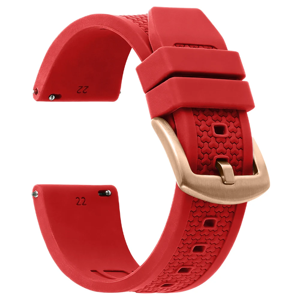 Enhanced Silicone Rubber Watch Strap - Sports & Business Wristband in Multiple Colors
