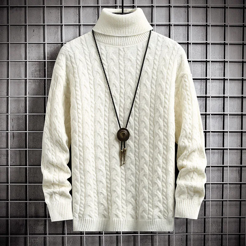 

Turtleneck Men's High Collar Sweater Knitted Korean Luxury Clothing Men New in Sweaters & Jumpers O-neck 2023 Autumn New Arrival