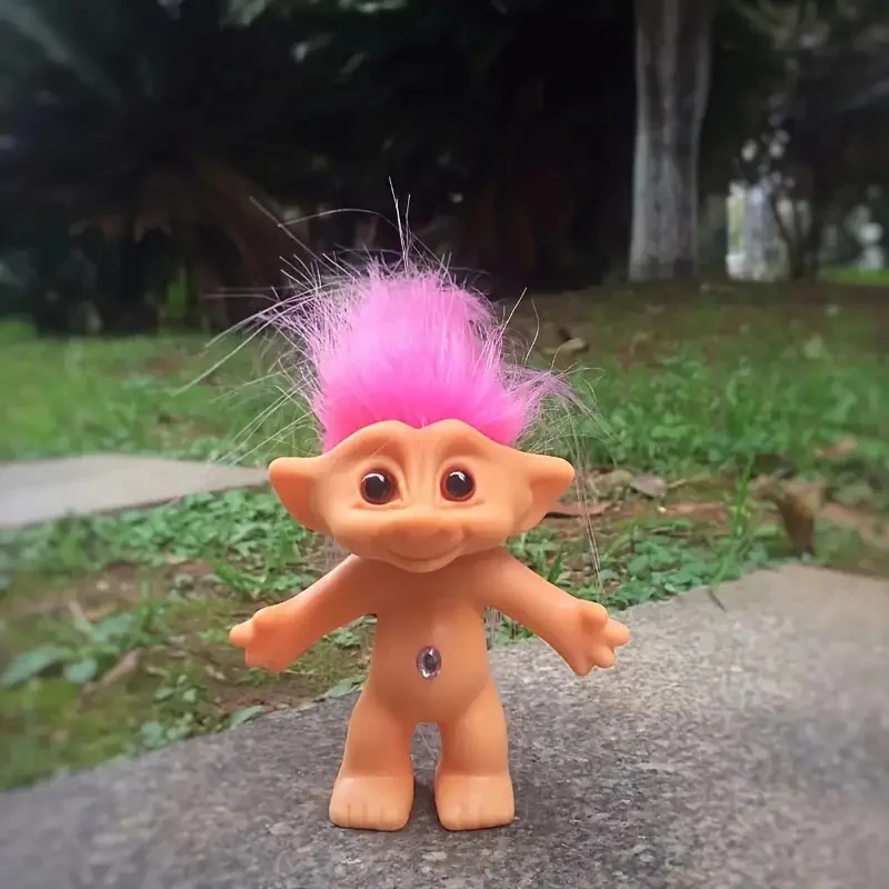 Anime Doll Toys Lucky Doll Vintage Troll Figure Dolls Colorful Hair Anime Action Family Members Models Kids Toys Children Gift