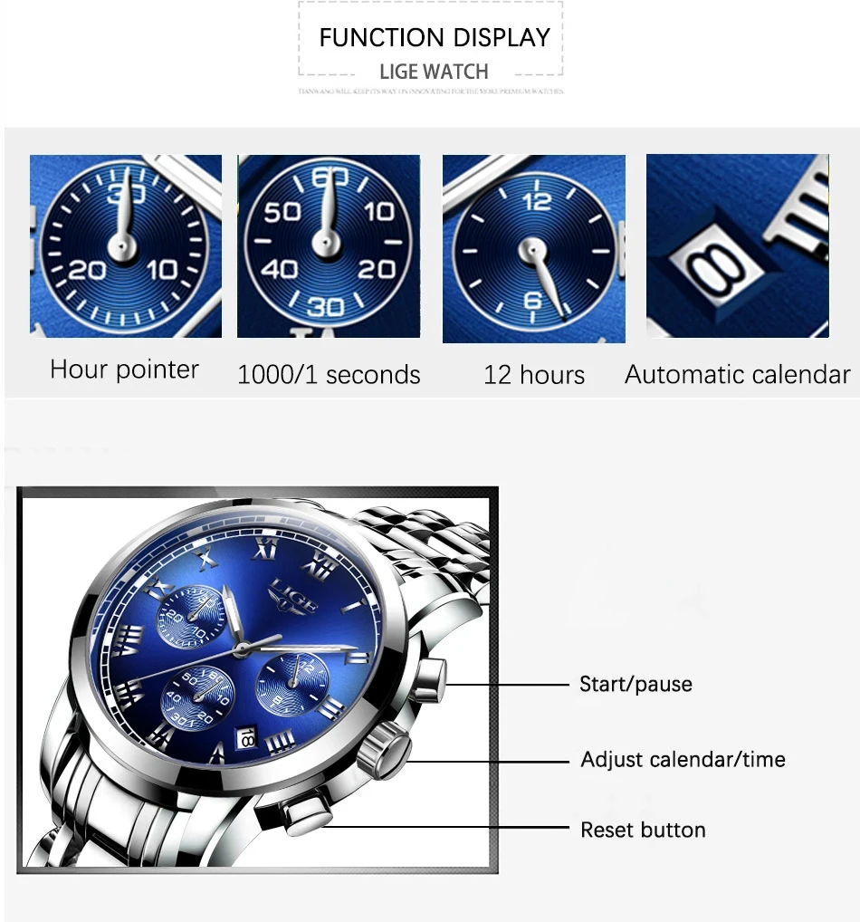 LIGE 2024 Watch - Strap clasp