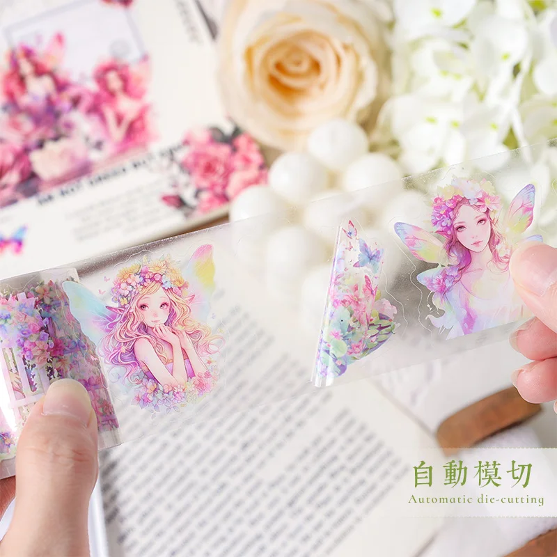 다채로운 플라워 무브먼트 시리즈, 레트로 크리에이티브 장식, DIY pet 테이프, 12PCs/로트