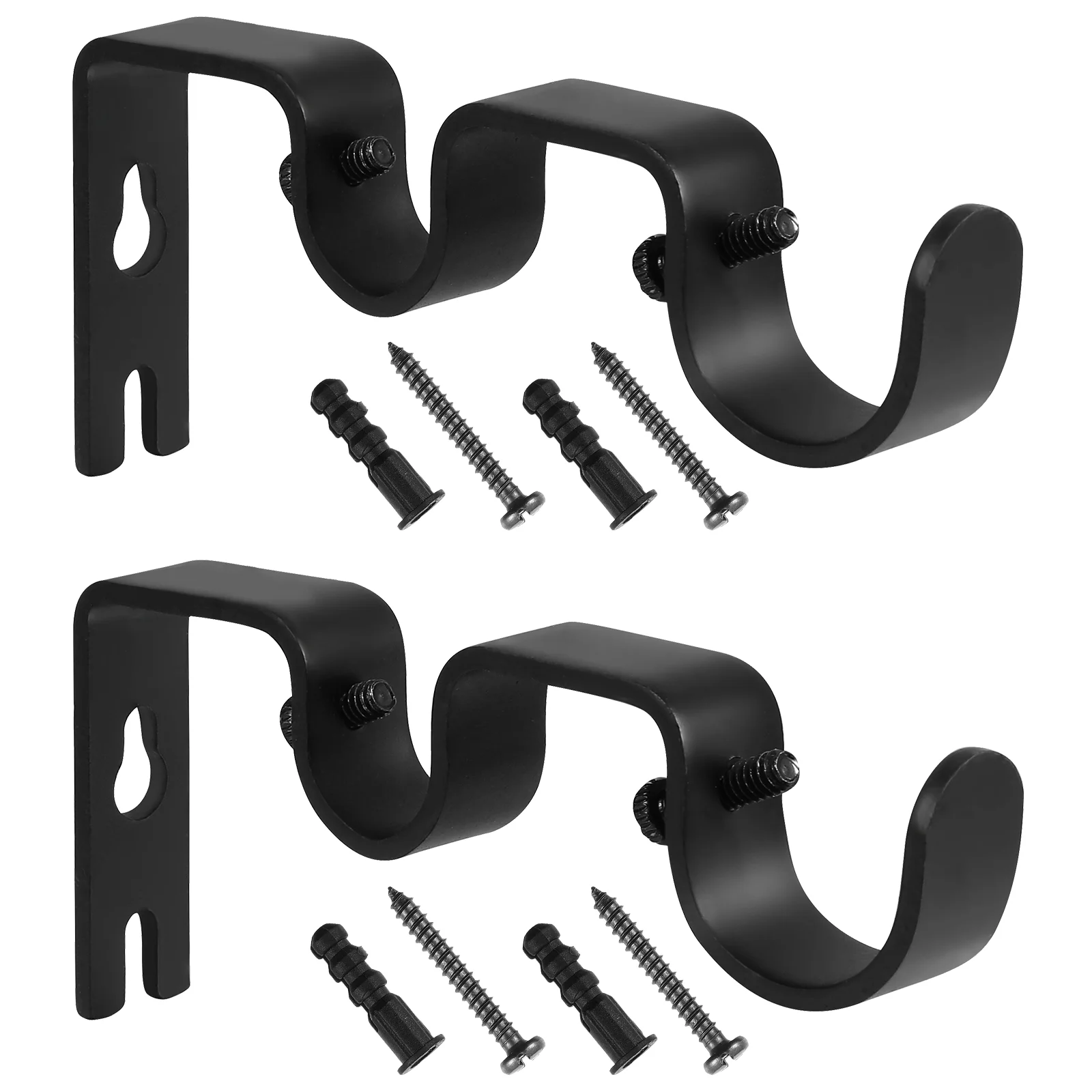 

Curtain Pole Double-Pole Bracket Double Curtain Rod Holder Curtain Double Rod Brackets Curtain Accessories For Bedroom