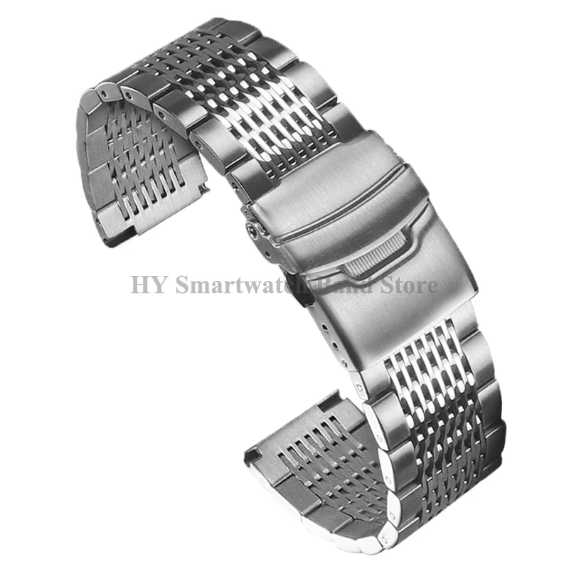 Luxury Stainless Steel Mesh Diving Watch Band with Metal Folding Buckle