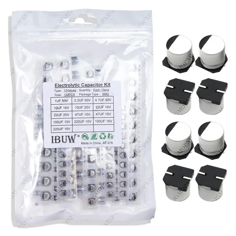 1uF-220uF)130PCS 13Valori SMD Alluminio Condensatore Elettrolitico Kit
