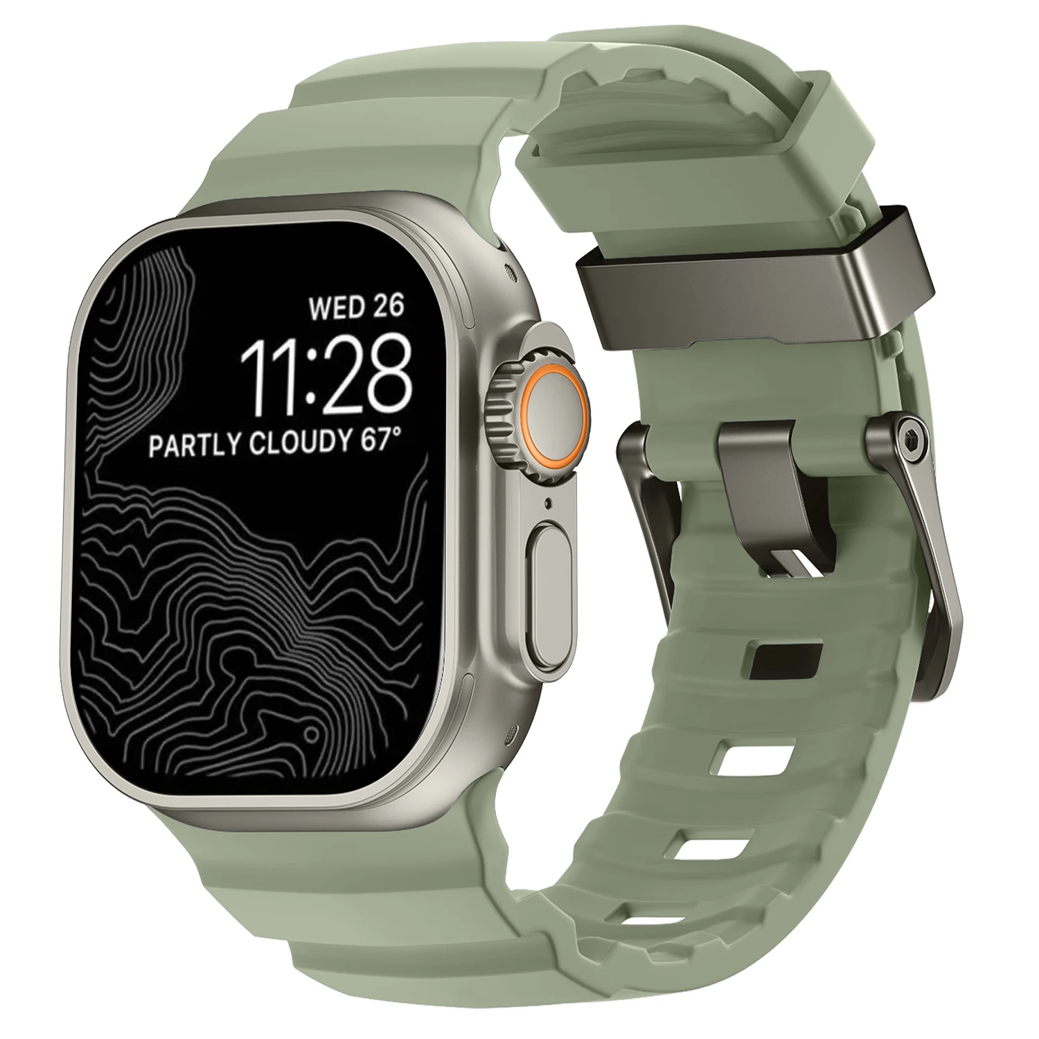 Enhanced Sports Silicone Strap with Titanium Metal Elements