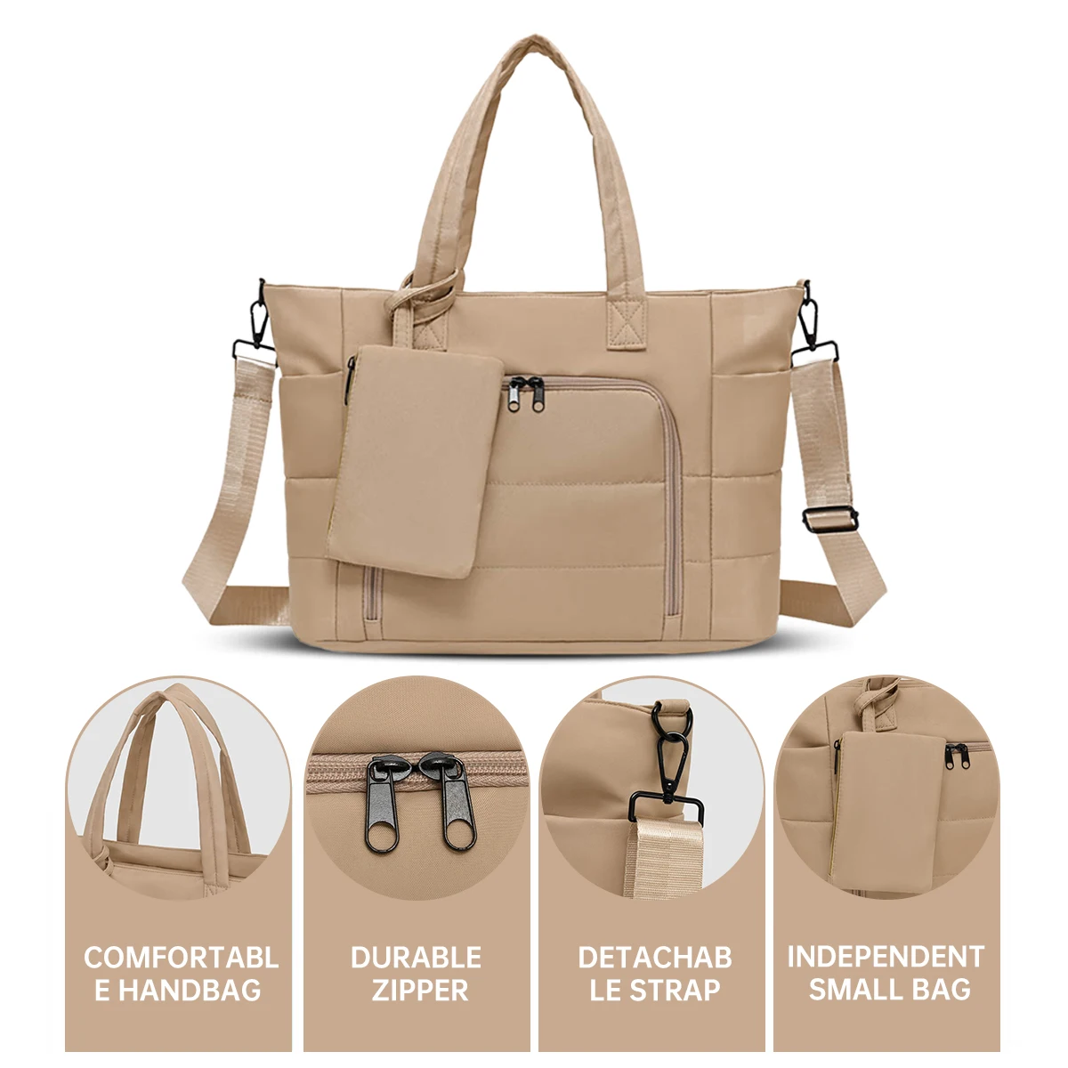 Large-Capacity Japanese-Style Crossbody Bag, Water-Repellent Nylon Messenger Bag, Casual College Student Shoulder Bag, Autumn and Winter Tote Bag for Commuting to Work