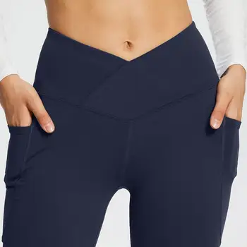 Yoga Pants Bootcut Women's Yoga Pants Flare Crossover Elastic Tights High Waisted Long Fitness Leggings For Gym Yoga 2